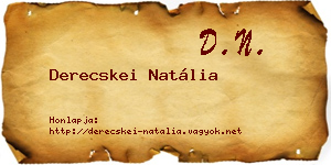 Derecskei Natália névjegykártya
