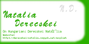 natalia derecskei business card